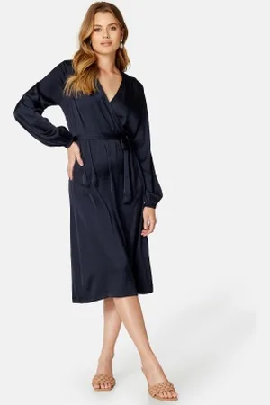 BUBBLEROOM Gisele Satin Midi Dress 34