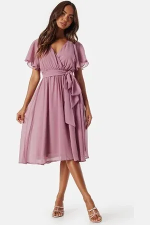 Goddiva Flutter Chiffon Midi Dress XXS (UK6)