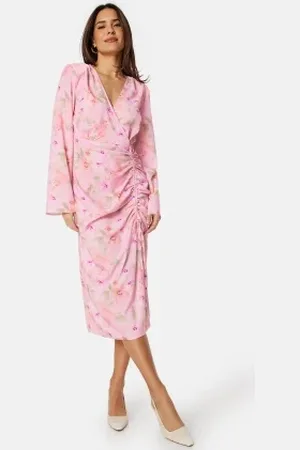 BUBBLEROOM Drawstring L/S Midi Dress 34