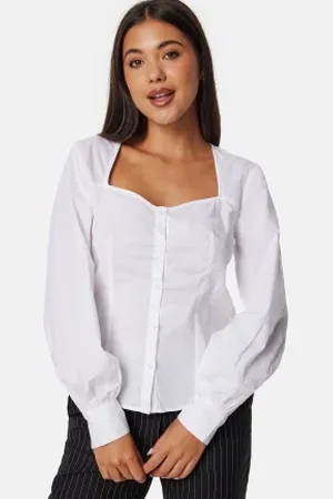 BUBBLEROOM Sweetheart Neck Poplin Shirt 40