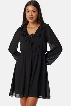 BUBBLEROOM V-neck Short Frill Dress XS