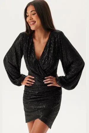 BUBBLEROOM Sequin Wrap Dress XL