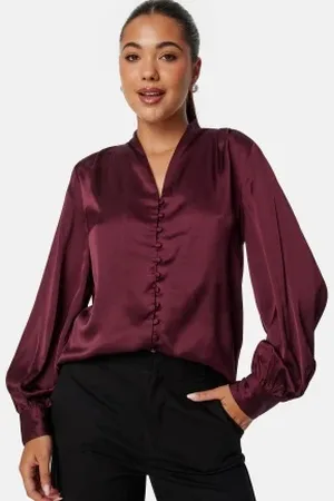 BUBBLEROOM Button Satin Blouse XS