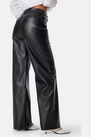 BUBBLEROOM Straight PU Trousers 34