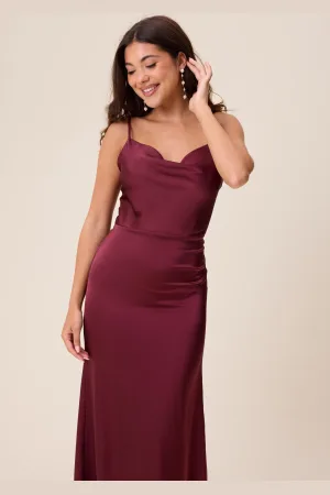 BUBBLEROOM Waterfall Satin Gown 38