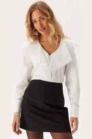 SELECTED Slfisobel Ls Ruffled Shirt 38
