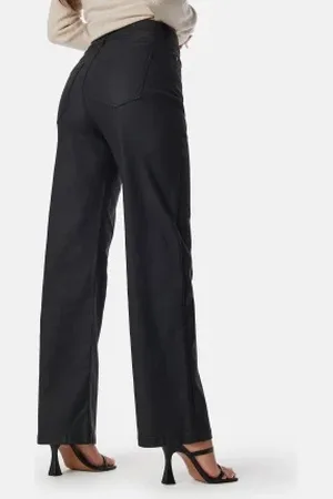 BUBBLEROOM High Waist Straight Leg Coated Jeans 34
