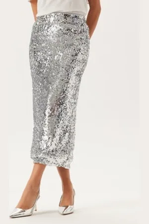 BUBBLEROOM Sequin Midi Skirt XS