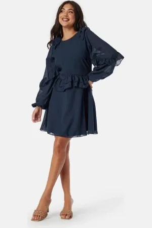 BUBBLEROOM Round Neck Short Frill Dress 42