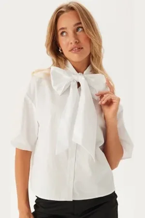 SELECTED Slfjuno 3/4 BOW SHIRT B BOW SH 38