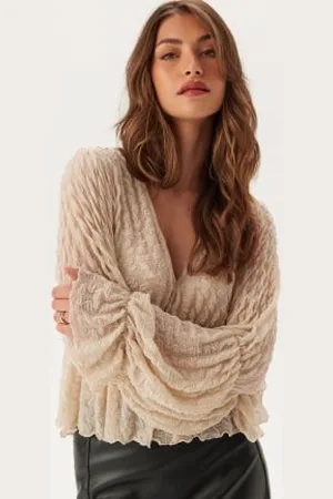 BUBBLEROOM V-Neck Flounce Blouse XS