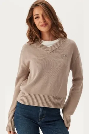Calvin Klein Ck Embro Badge V-neck Sweater XS