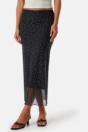 BUBBLEROOM Mesh Midi Skirt XS
