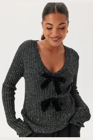 Happy Holly Sparkling Knitted Bow Sweater 32/34