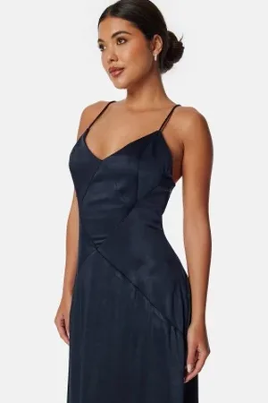 BUBBLEROOM Satin Strap Gown 36