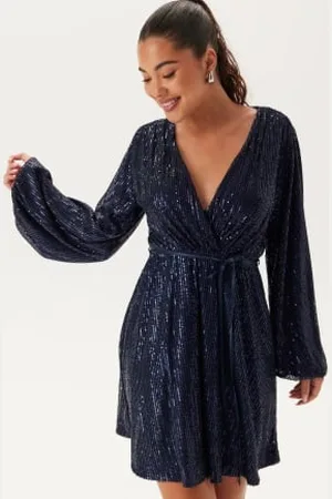 BUBBLEROOM Sequin Balloon Sleeve Dress XS