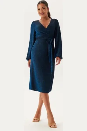 Happy Holly Sparkling Midi Wrap Dress 32/34