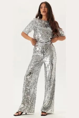 BUBBLEROOM Sequin Short Sleeve Top XS