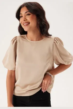 VILA Viellette 2/4 SATIN PUFF TOP S 34