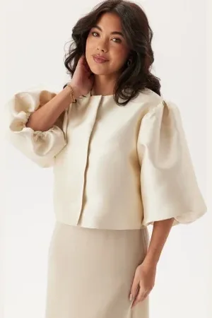 BUBBLEROOM Puff Sleeve Satin Jacket XS