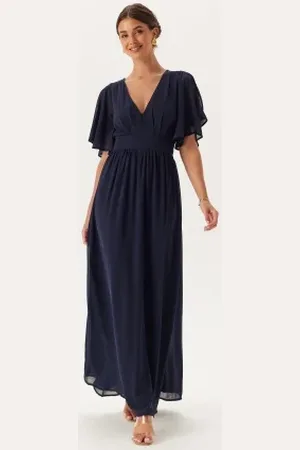 BUBBLEROOM Butterfly Sleeve Chiffon Gown 34