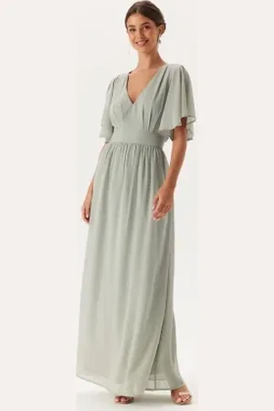 BUBBLEROOM Butterfly Sleeve Chiffon Gown 40