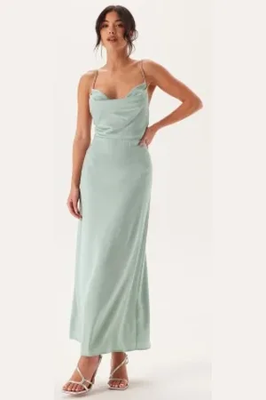 BUBBLEROOM Waterfall Satin Ankle dress 38