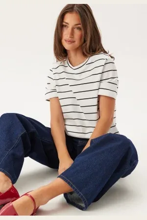 SELECTED Slfessentail Striped Boxy Tee XXL