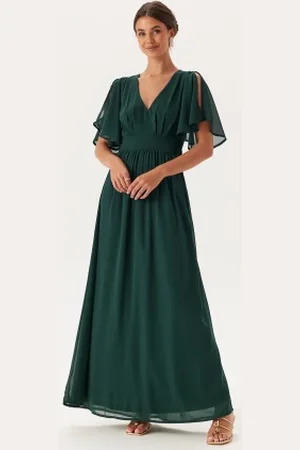 BUBBLEROOM Butterfly Sleeve Chiffon Gown 34