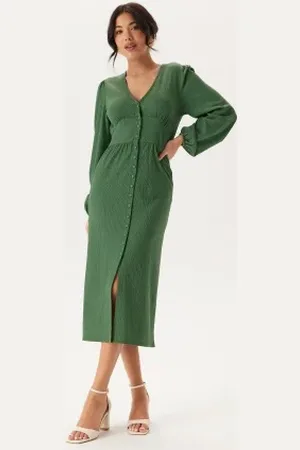 BUBBLEROOM Structure Button Midi Dress XS