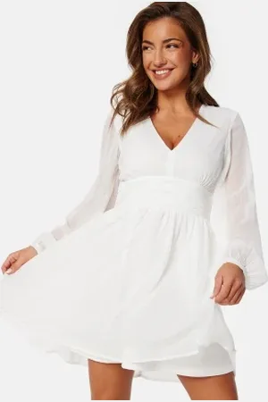 BUBBLEROOM Tie Back L/S Chiffon Dress 32
