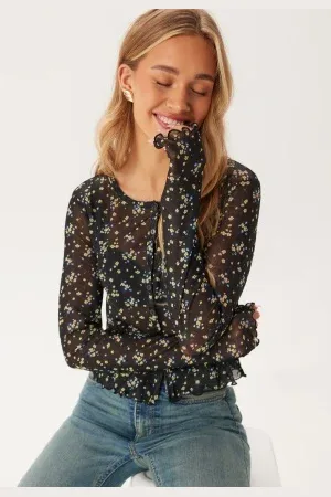BUBBLEROOM Mesh Cardigan Top XS