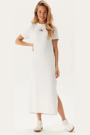 Calvin Klein Monologo Long Rib Tee Dress S