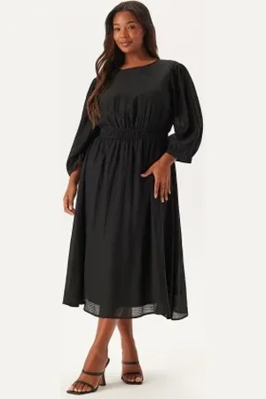 Happy Holly Balloon Sleeve Structured Midi Dress 32/34
