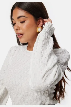 BUBBLEROOM Structure Puff Sleeve Top XS
