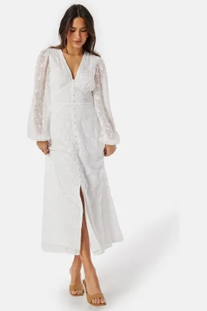 BUBBLEROOM Embroidered Midi Dress 34