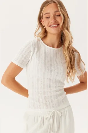 VILA Vikassie S/S POINTELLE TOP PO S