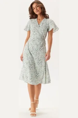 VILA Vilovie S/S Wrap Midi Dress 38
