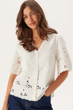 SELECTED Slfdahlia Ss Broderi Shirt 40