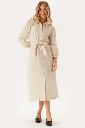 Y.A.S Flaxy 3/4 LINEN SHIRT DRESS 38