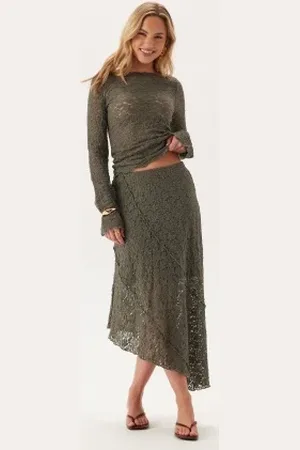 BUBBLEROOM Asymmetric Lace Skirt XS