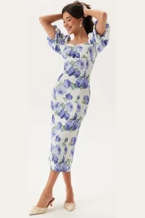 BUBBLEROOM Volume Sleeve Midi Dress XS