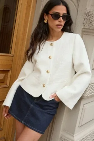 Chiara Forthi Wide Sleeve Bouclé Jacket XS
