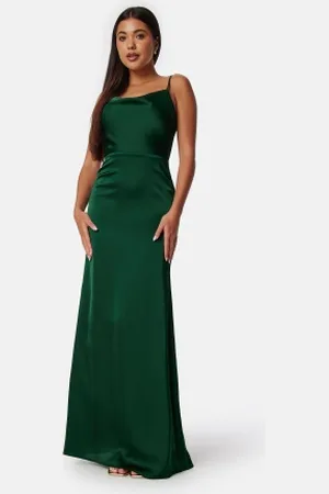 BUBBLEROOM Waterfall Satin Gown 36