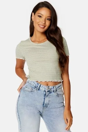 BUBBLEROOM Hallie striped rib top XS