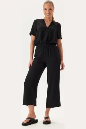 BUBBLEROOM Smock Waist Ankle Trousers XS