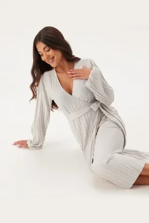 BUBBLEROOM Pleated Wrap Dress XS