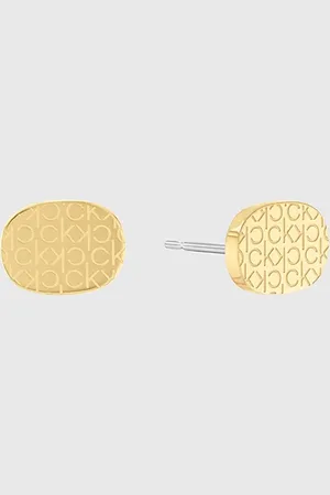 Calvin Klein Monogram Logo Stud Earrings