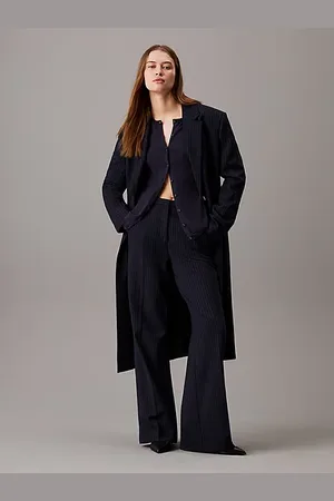 Calvin Klein Oversized Pinstripe Tailored Coat