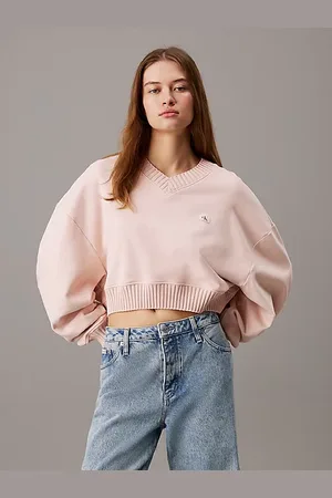 Calvin Klein Cropped V-neck Sweatshirt
